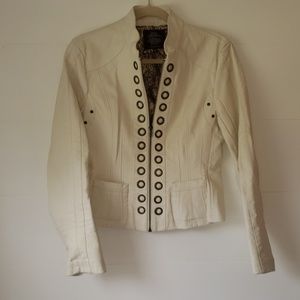 Solitaire faux leather cream jacket